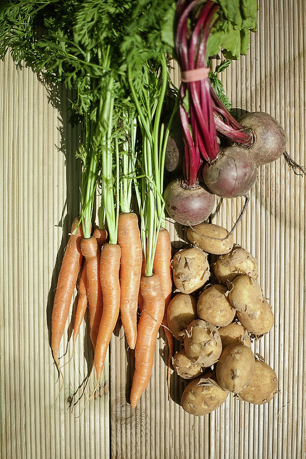 Carrots, Beetroots And Potatoes Photograph by Seb Oliver Carrots, Beetroots And Potatoes Photograph by Seb Oliver