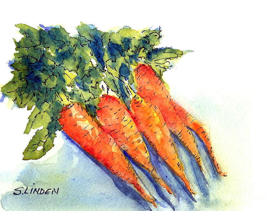 Carrots Painting by Sandy Linden