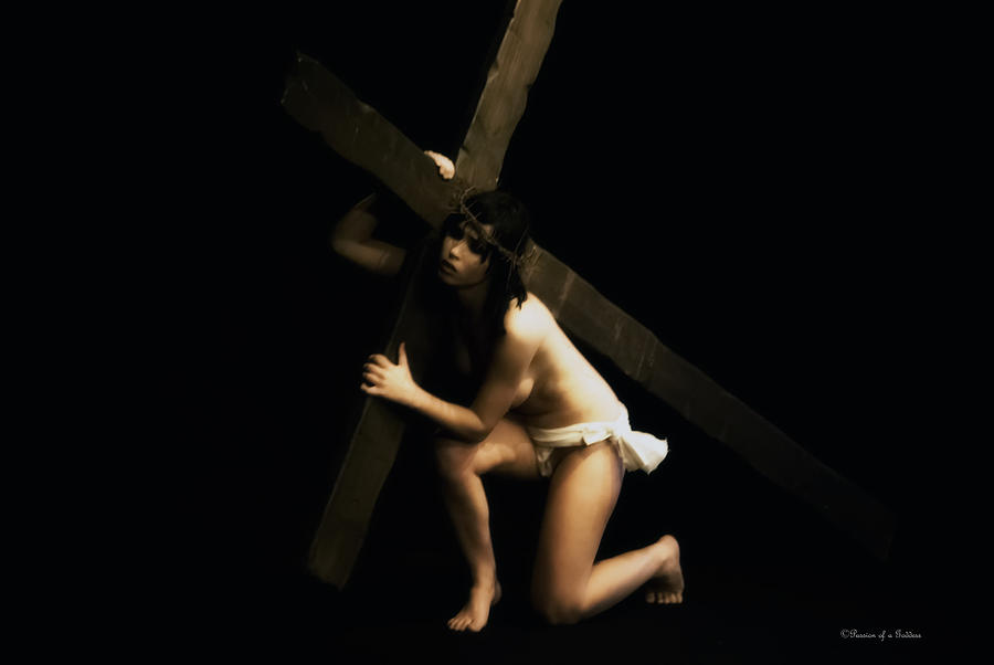 Jesus Christ Photograph - Carrying the cross IV by Ramon Martinez