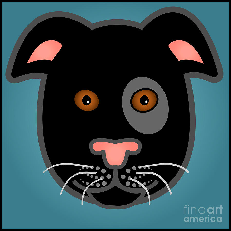 Cartoon black dog Digital Art by Sylvie Bouchard - Fine Art America