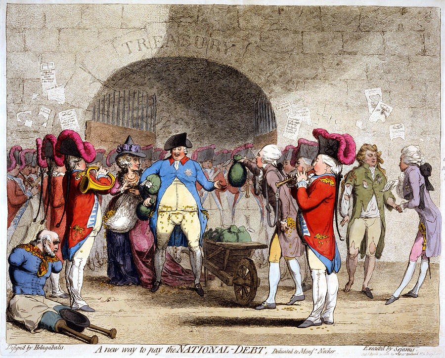 Charlotte Painting - Cartoon British Debt, 1786 by Granger