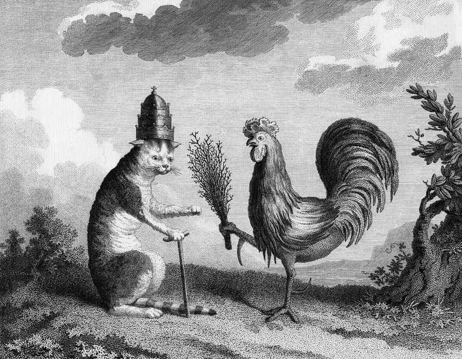 Rooster Painting - Cartoon Napoleon I, 1797 by Granger