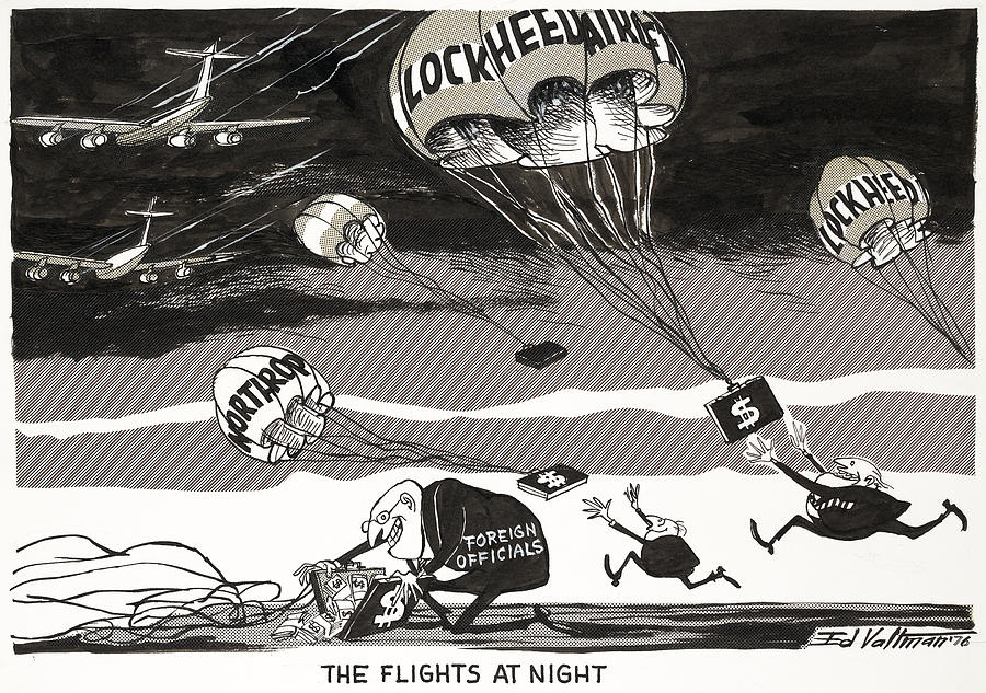 Night Flights, 1976 Drawing by Edmund Valtman