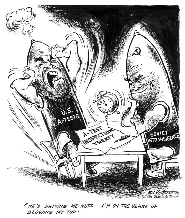 Nuclear Test Ban, 1962 Drawing by Edmund Valtman