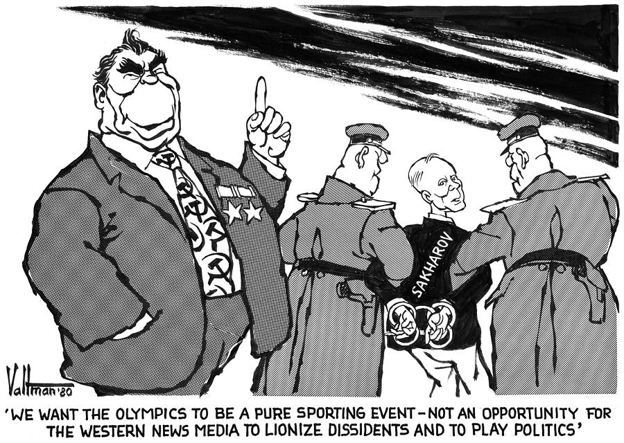 Cartoon Olympic Boycott Drawing by Edmund Valtman