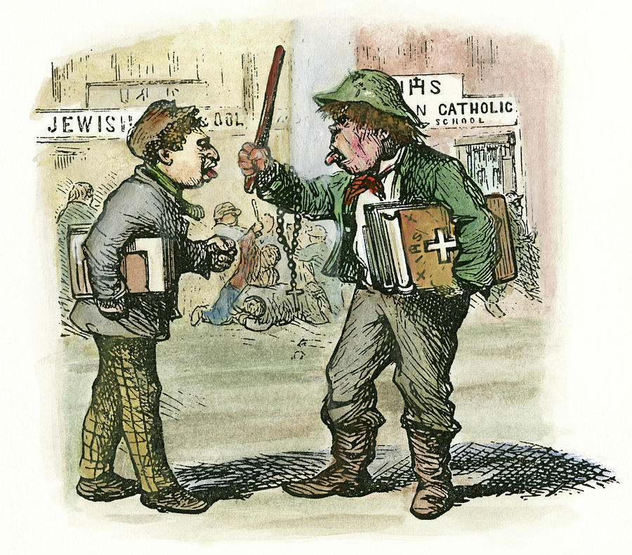 Cartoon Parochial Schools, 1870 by Granger