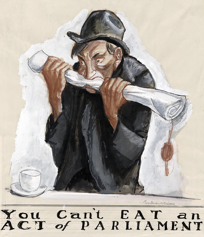Cartoon Starvation, C1920 Drawing by Granger