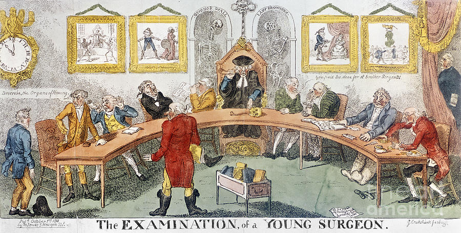 The Examination of a Young Surgeon, 1811 Drawing by Granger