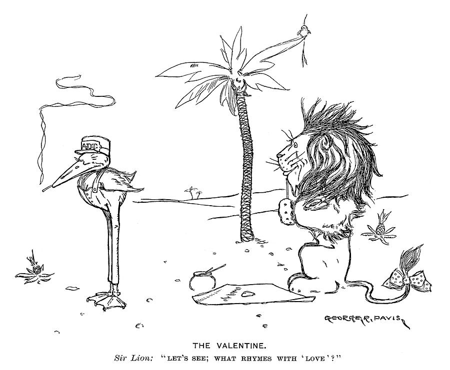 Cartoon Valentines Day Drawing by Granger Cartoon Valentines Day Drawing by Granger