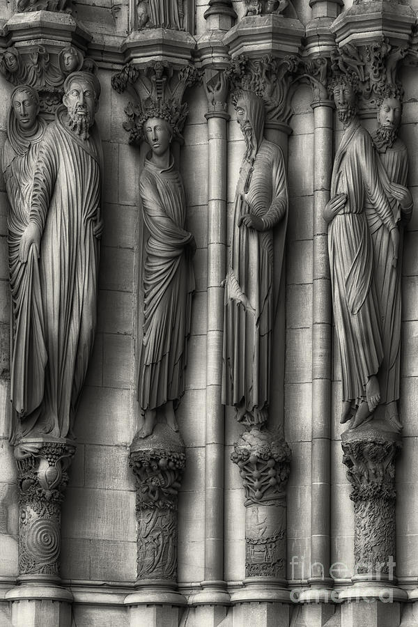 Carved Columns bw Photograph by Jerry Fornarotto