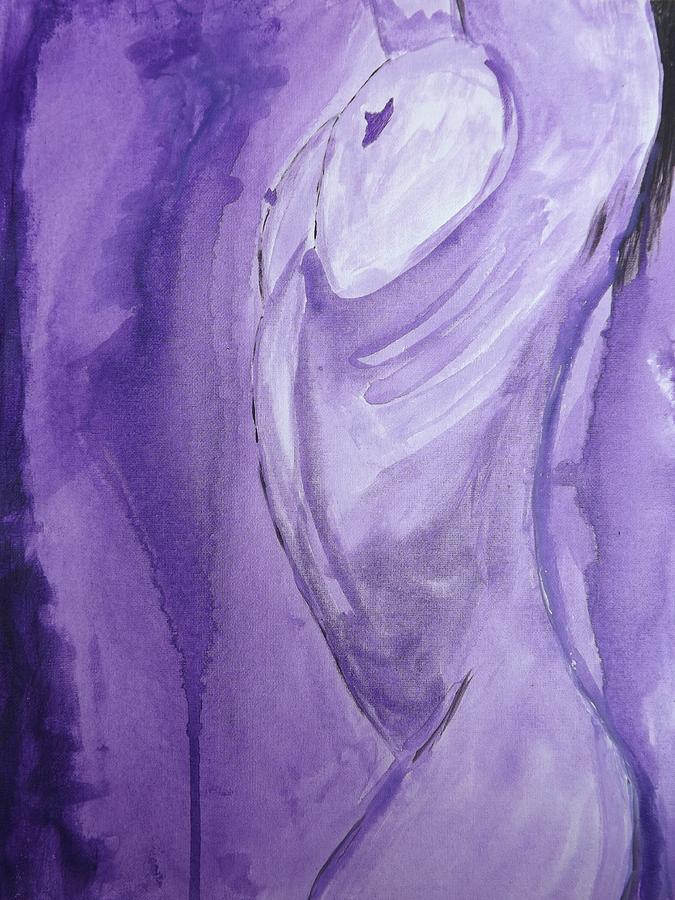 Nude Painting - Carved in Purple by D Freeman