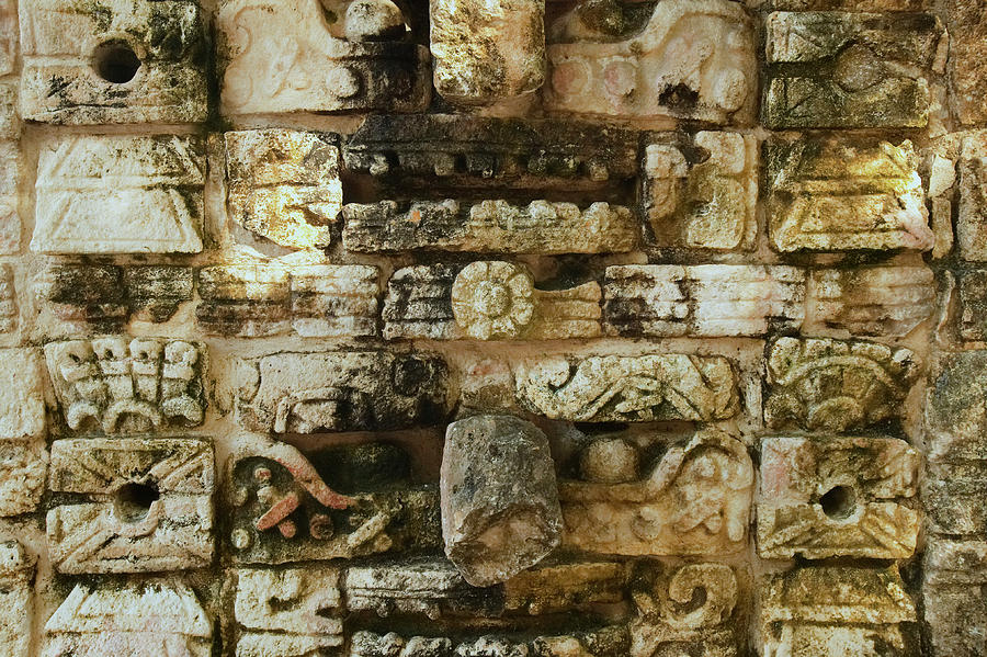 Horizontal Photograph - Carved Stonework On The Temple by Panoramic Images