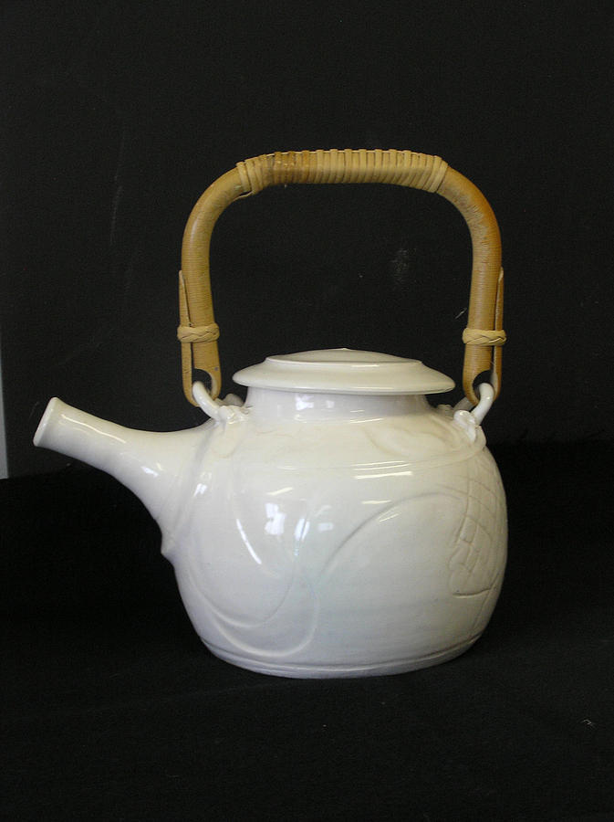 Carved teapot Sculpture by Barbara Couse Wilson