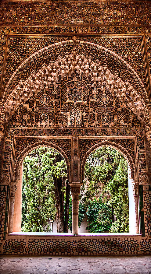 Carved Window into the Garden The Lindaraja Balcony Photograph by Weston Westmoreland