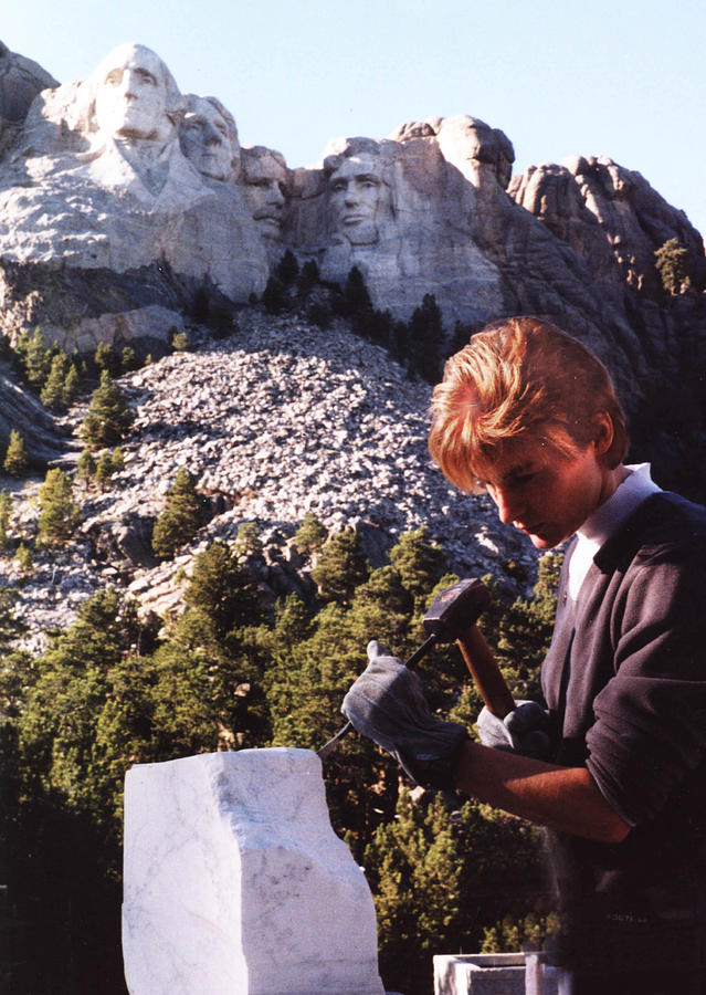 Carving at Mt Rushmore Sculpture by Lisbeth Sabol Fine Art America