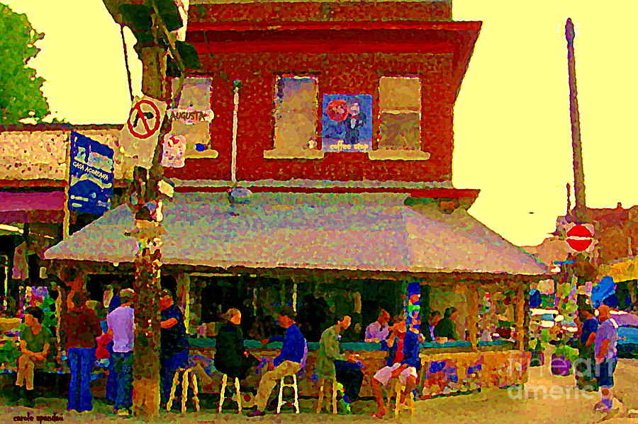Casa Acoreana Paris Style Sidewalk Cafe Augusta Ave Toronto Paintings City Scenes C Spandau Art Painting by Carole Spandau