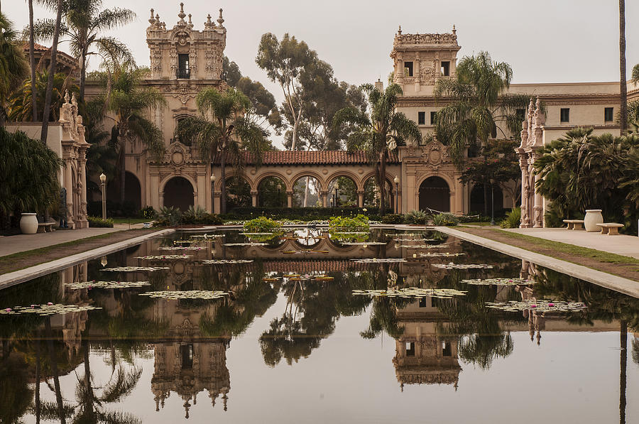 Casa de Balboa and House of Hospitality Reflecting in the Lily Pond at Balboa Park Photograph by Lee Kirchhevel