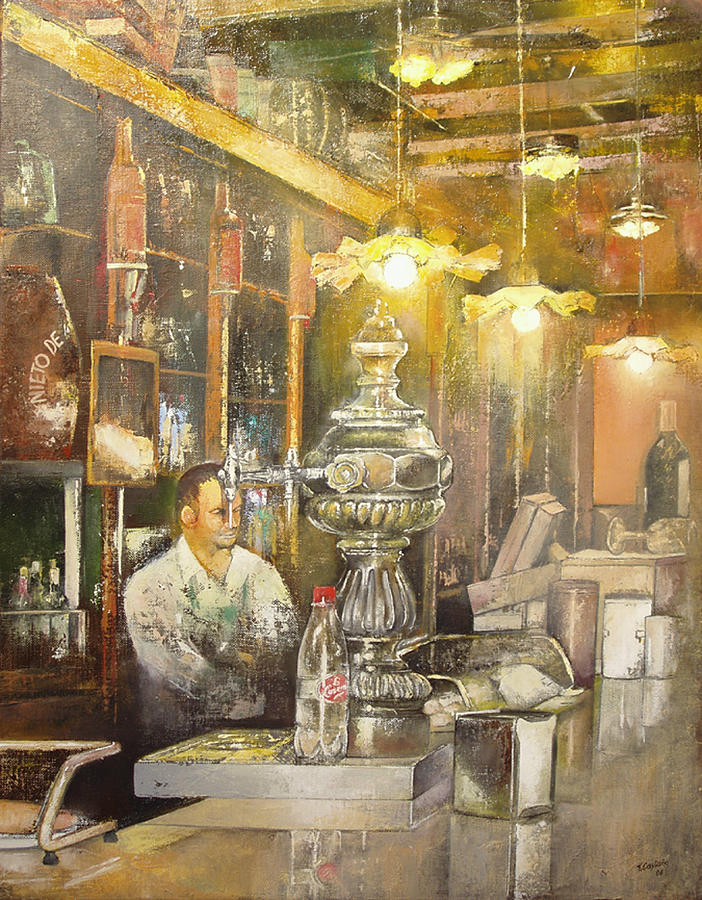 Old Coffee Painting - Casa del indiano by Tomas Castano