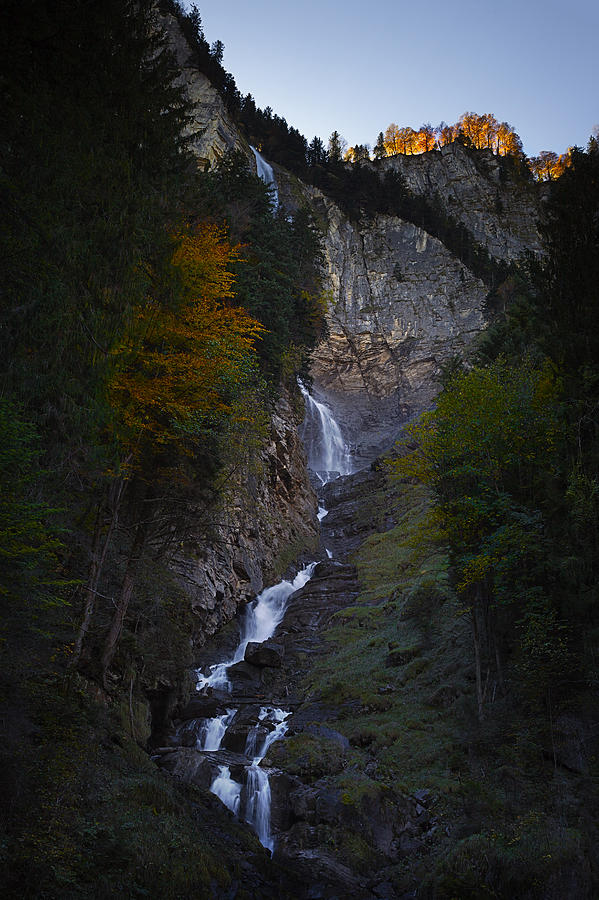 Cascade in Autumn Photograph by Dominique Dubied