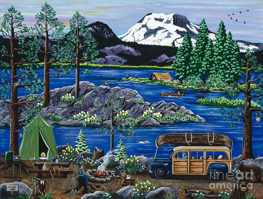 Cascade Lake Sparks Painting by Jennifer Lake