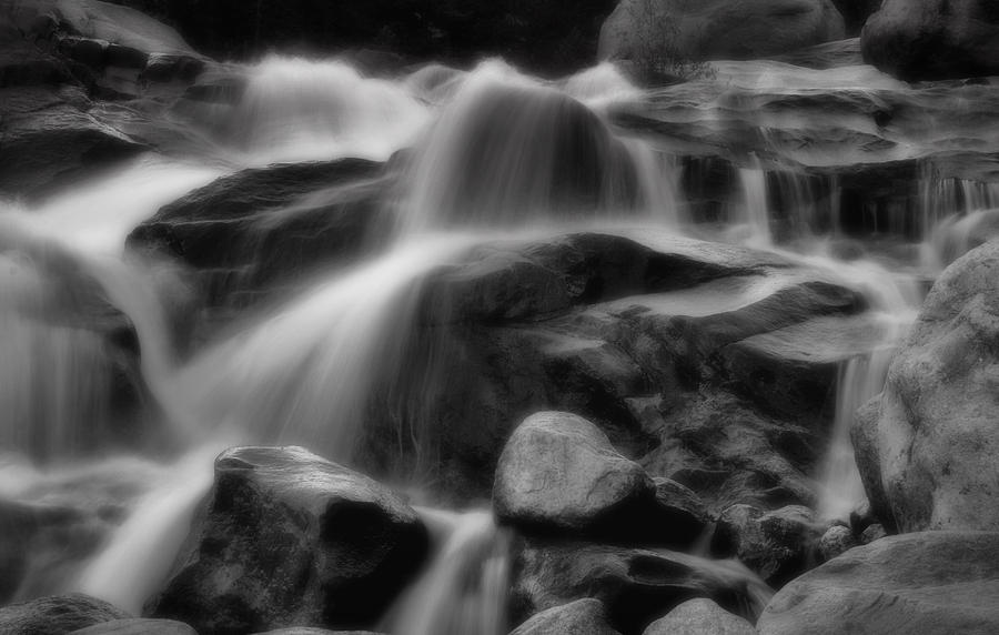 Cascades in Black and White Photograph by Ellen Heaverlo