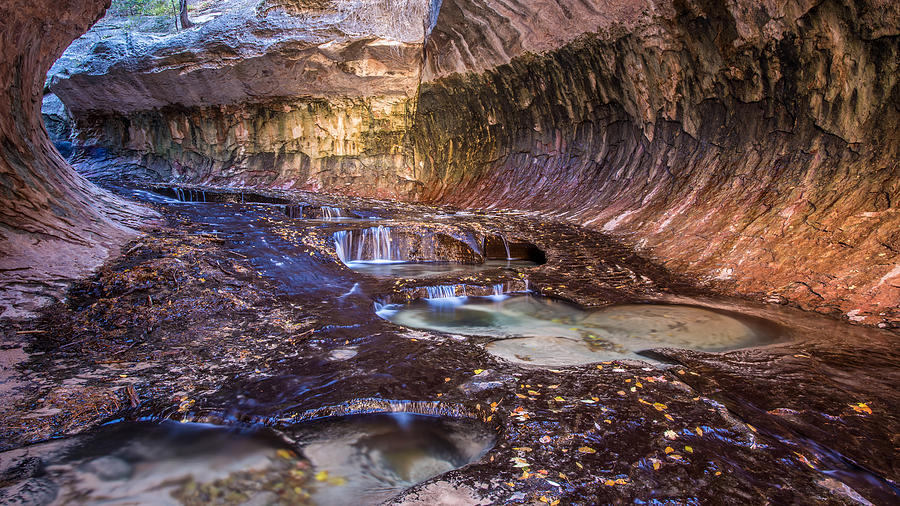 Cascades in the Subway Zion Utah Photograph by Pierre Leclerc Photography