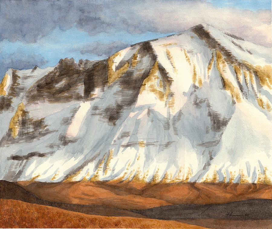 Cascades Mountain Watercolor Painting Drawing by Mike Theuer Cascades Mountain Watercolor Painting Drawing by Mike Theuer