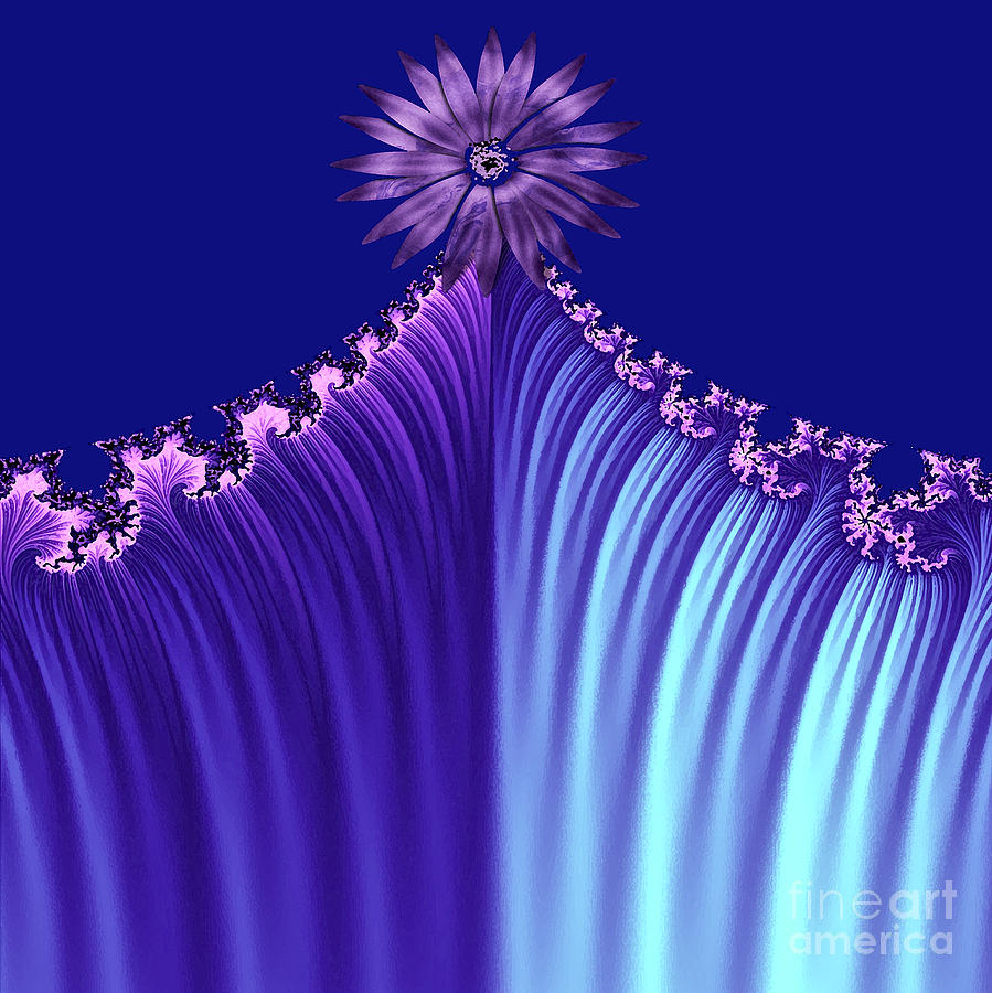 Cascading Blue Beauty Digital Art by Saundra Myles
