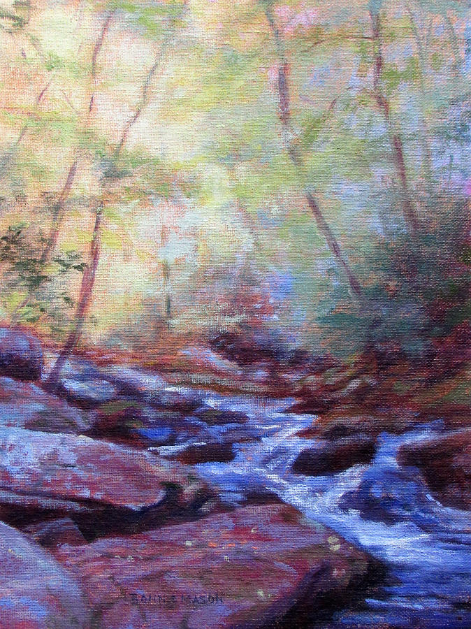 Waterfall Painting - Cascading by Bonnie Mason