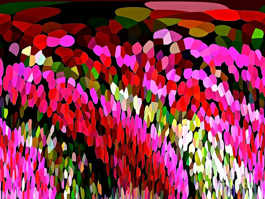 Cascading  Colorburst Waterfall Abstract Digital Art by Saundra Myles