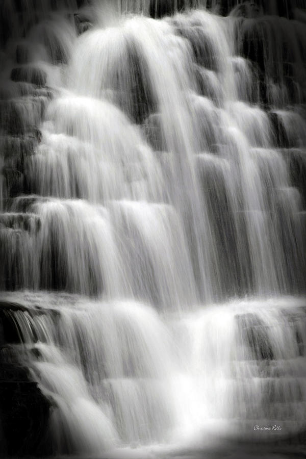 Waterfall Black And White Photograph by Christina Rollo