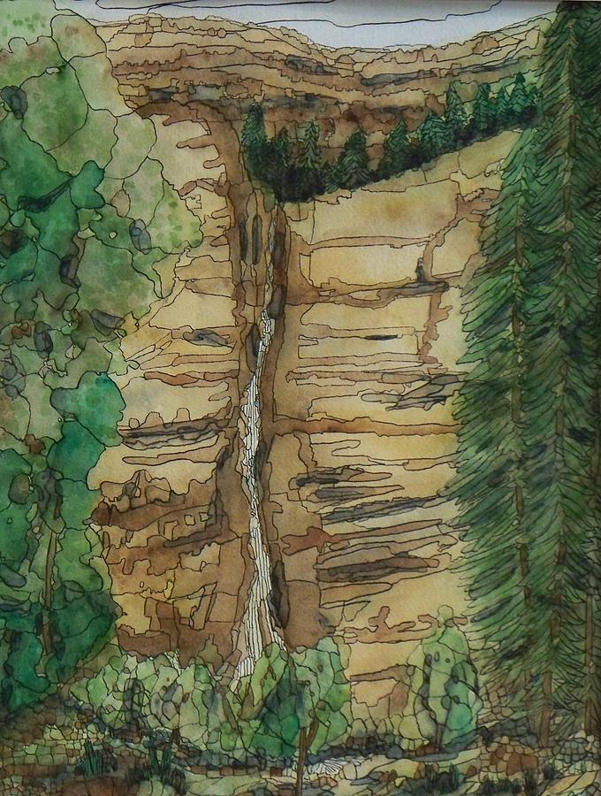 Tree Painting - Cascading Falls by Donna Whitsitt