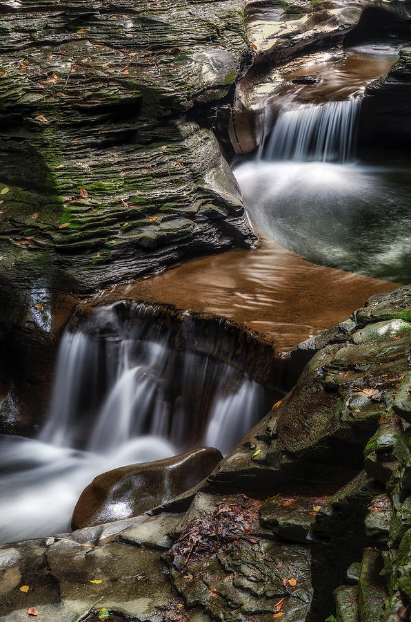 Waterfall Photograph - Cascading Glen by Mark Papke