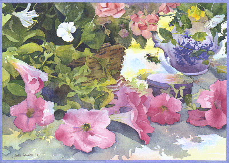 cascading Petunias Photograph by MGL Meiklejohn Graphics Licensing