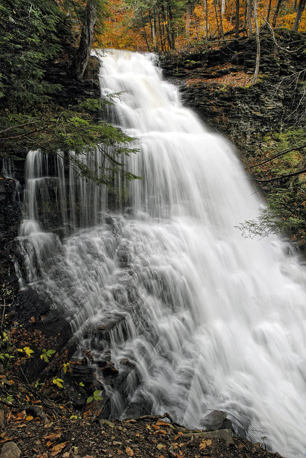Fall Photograph - Cascading Waterfall by Dave Mills