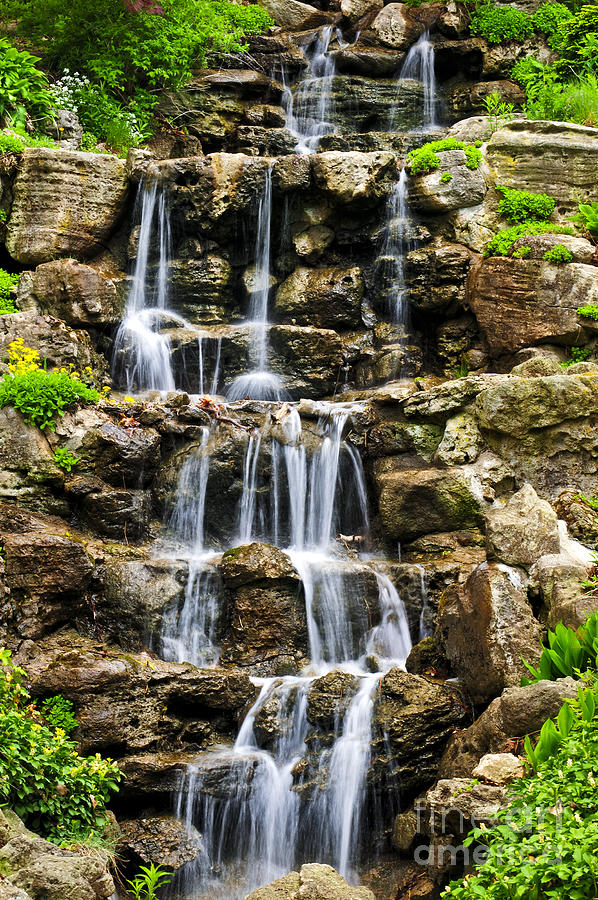 Waterfall Photograph - Cascading waterfall 5 by Elena Elisseeva