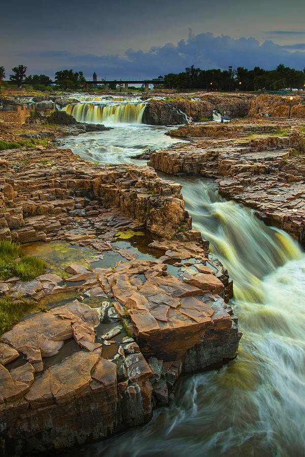 Cascading Waterfalls at Falls Park in Sioux Falls South Dakota  Photograph by Randall Nyhof