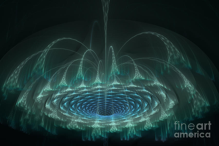 Abstract Digital Art - Cascading Wormhole by Fairy Fantasies