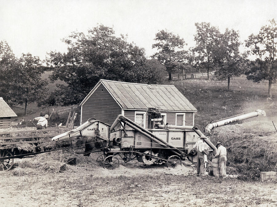 Case Threshing Machine Photograph by Underwood Archives
