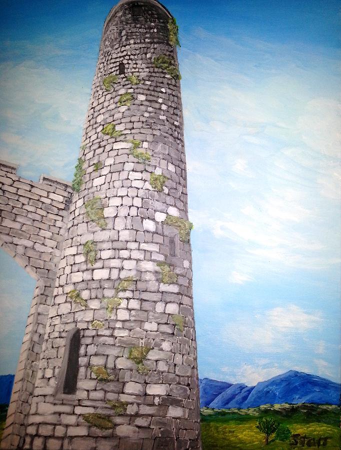 The Round Tower Painting - Cashel Tower Ireland by Irving Starr