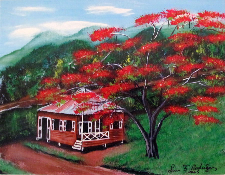 Casita De Madera Painting by Luis F Rodriguez