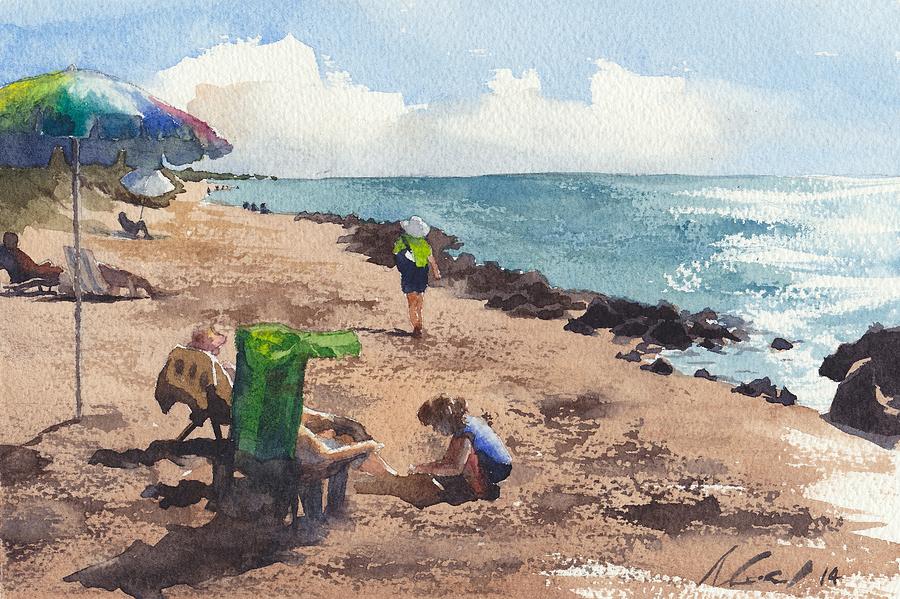 Lady At The Beach Painting