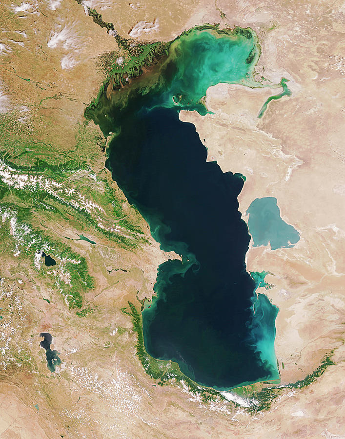 Caspian Sea Photograph by Nasa/science Photo Library