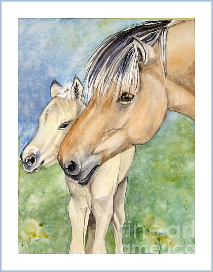Horse Painting - Cassidy and Rebecca by Gina Hall