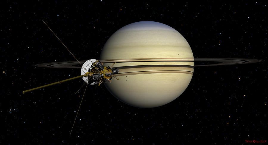 Cassini entering the Saturn system Digital Art by David Robinson