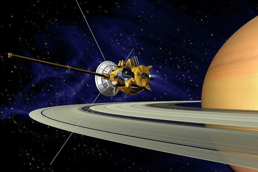 Cassini Orbiter At Saturn Photograph by Nasa