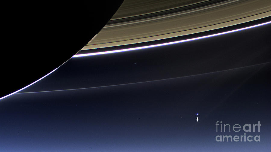 Cassini View Of Saturn And Earth Photograph by Science Source