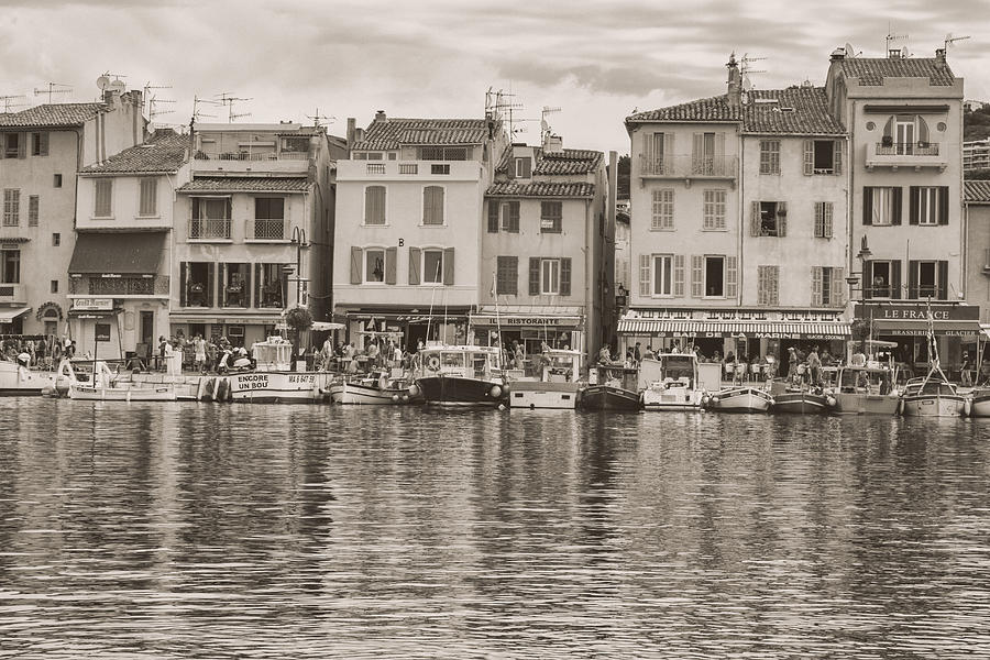 Cassis - French Town - Toned Photograph by Georgia Clare
