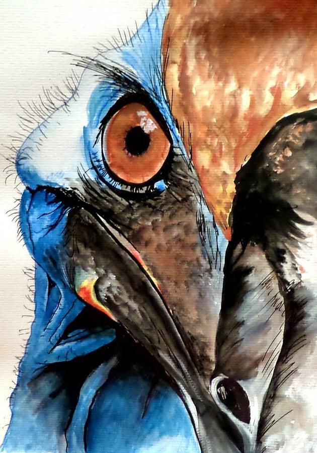 Cassowary No 2 Painting by Anne Gardner