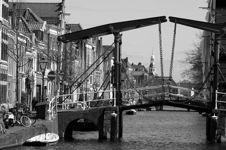 cast iron drawbridge in Leiden Kerkbrug Photograph by Jolly Van der Velden